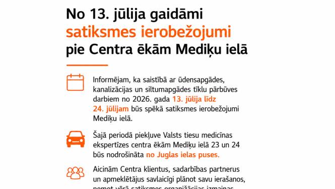 Informācija par satiksmes ierobežojumiem