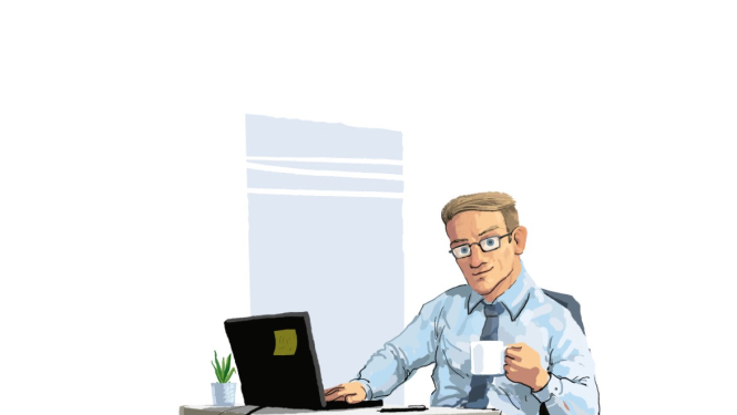 Virtuālais asistents Zintis sēž pie galda